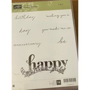 STAMPIN UP - RUBBER STAMP SET - Happy Wishes Sale  -A- Bration